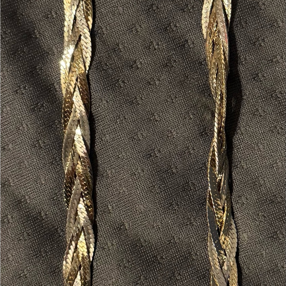 Gold and Silver Braided Necklace